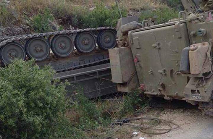إصابة 7 جنود إسرائيليين بانقلاب دبابة على حدود الأردن