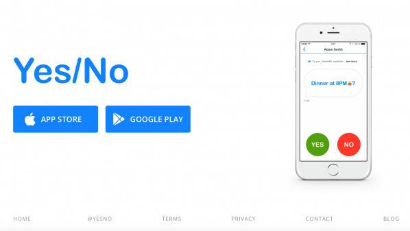 تطبيق للرسائل المختصرة بـYes/No فقط