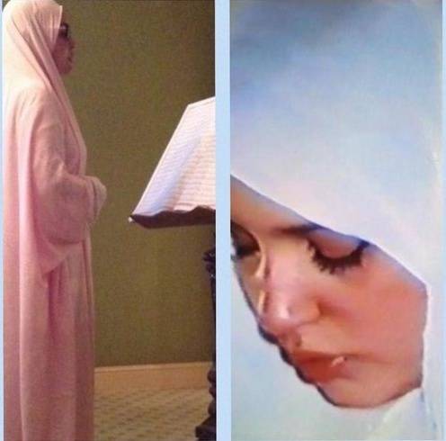 بالصورة - شريهان حزينة بثوب الصلاة والدعاء... ما السبب؟