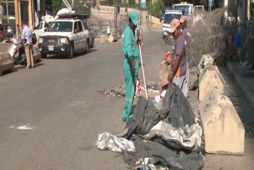 بالصور: كيف بدا المشهد في وسط بيروت اليوم بعد المواجهات أمس؟