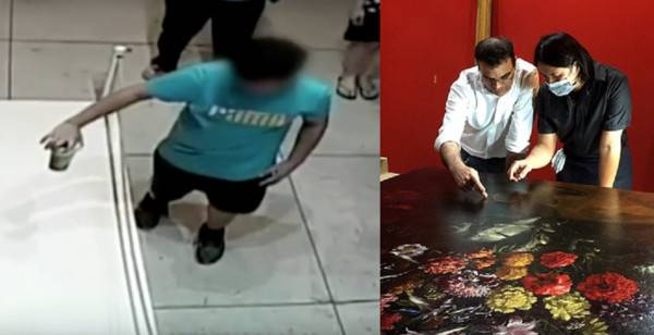 طفل يتعثر فيمزق لوحة بمليون دولار