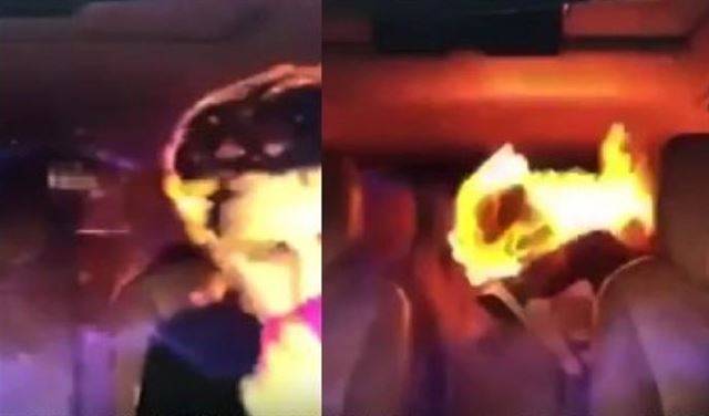 بالفيديو: اشتعال النار في 3 سعوديين.. والسبب