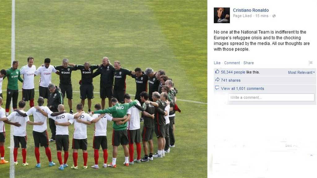 صور.. أول تعليق لكريستيانو رونالدو بعد مشاهدة صورة الطفل السوري الغريق