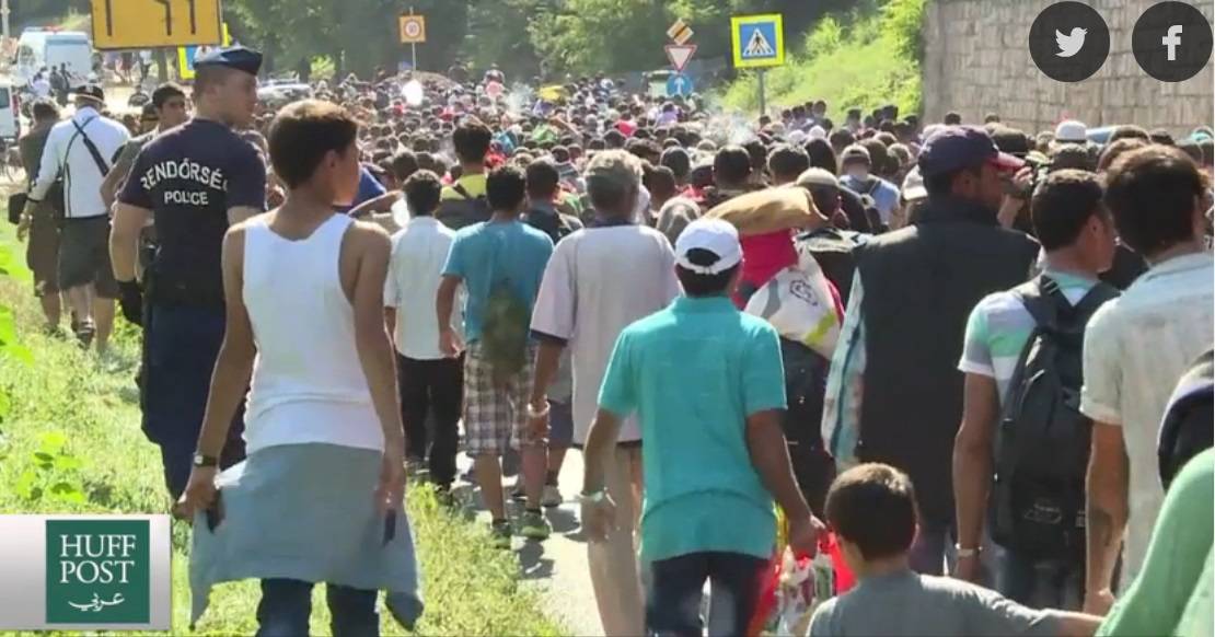 لاجئون يائسون يتجهون سيرا إلى النمسا.. والمجر تهدد بعقوبة 3 سنوات سجن