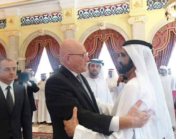 سلام وبو صعب قدما  التعازي لحاكم دبي