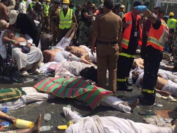 بالفيديو.. آثار حادث تدافع الحجاج في مشعر منى