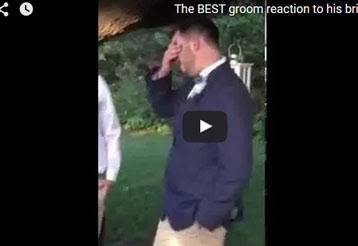 شاهد ردة فعل عريس عند رؤيته عروسه .. فيديو