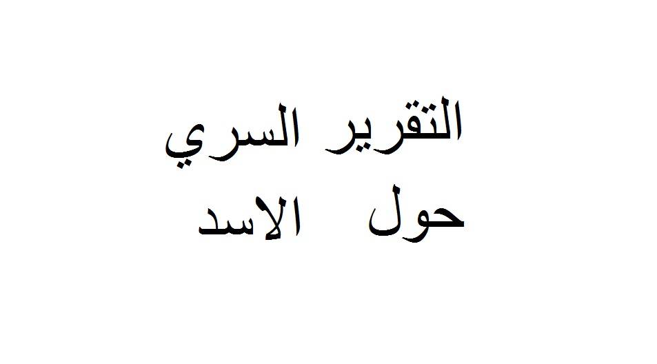الاسرار الخطيرة لوضع نظام بشار الاسد