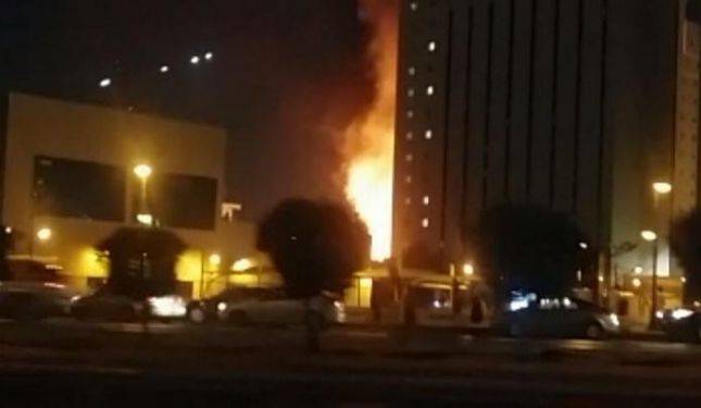 النيران تلتهم أحد مباني مدينة الملك فهد الطبية بالرياض