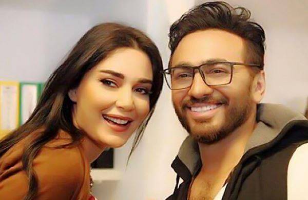 سيرين عبد النور مع تامر حسني في السينما