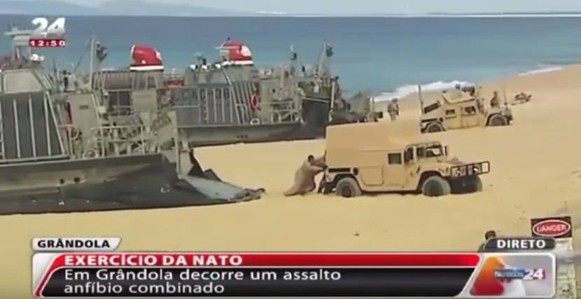 مهزلة لقوات “المارينز” الامريكي على شواطئ البرتغال!  فيديو: