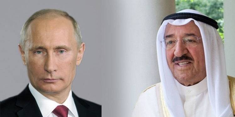 بوتين لأمير الكويت: راضون عن فرصة بحث الأوضاع في الشرق الأوسط معكم