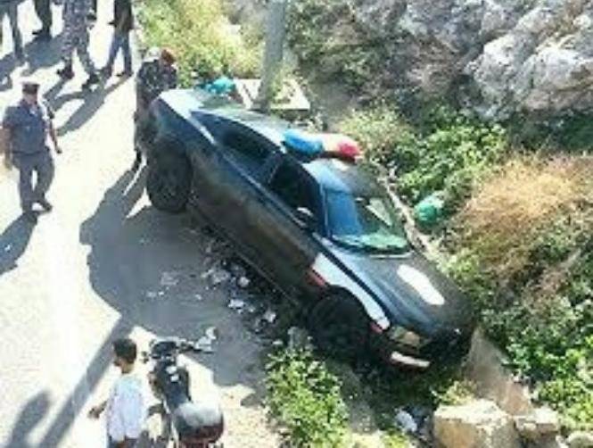 اصابة احد عناصر القوى الامنية في حادث سير