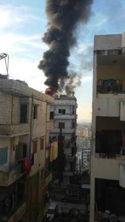 حريق في جبل محسن وفرق الاطفاء تعمل على اخماده