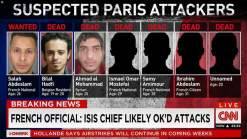 "CNN" تنشر أسماء وجنسيات 6 من المشتبه بتنفيذهم هجمات باريس