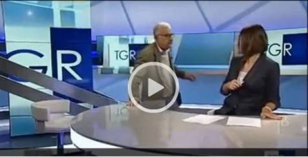 بالفيديو.. ضيف يهجم على مذيعة ويقبلها بفمها!!
