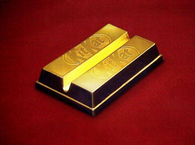 بالصور- صدق او لا تصدق.. "كيت كات" من الذهب