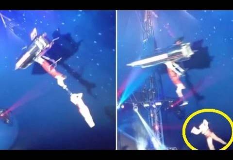فيديو مخيف.. لحظة سقوط لاعبة سيرك من ارتفاع شاهق