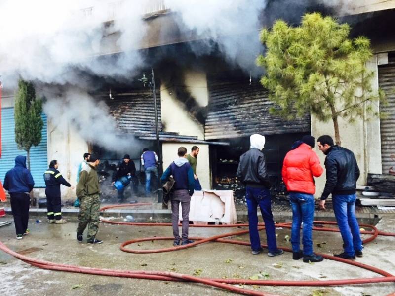 حريق في مستودعات للمواد الغذائية في بعلبك