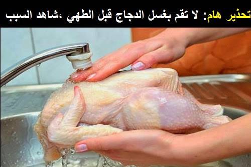 تحذير هام : لا تقم بغسل الدجاج قبل الطهي ، شاهد السبب