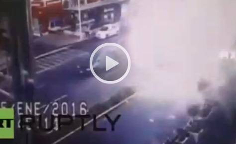 بالفيديو..كاميرا تلتقط لحظة انفجار مطعم بالمكسيك