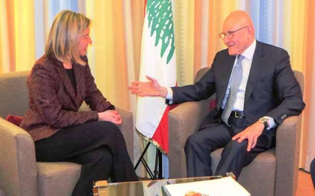 سلام التقى موغيرني في دافوس :
إيران تتدخّل بالعالم العربي