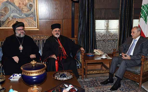 برّي استقبل يونان وقبلان