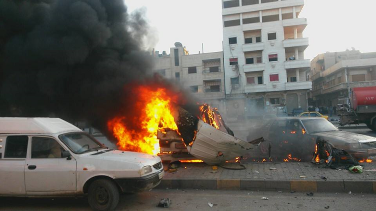 عشرات القتلى بتفجيرين إرهابيين في حمص السورية (فيديو)