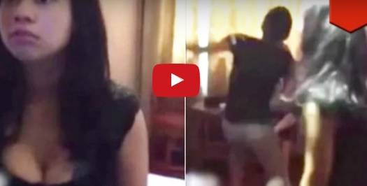 تصرف لا يصدق لزوجة امسكها زوجها متلبسة بالخيانة .. فيديو