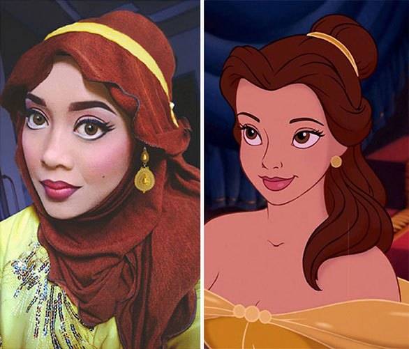صور مذهلة لفتاة تستخدم حجابها لتبدو كأميرات ديزني!