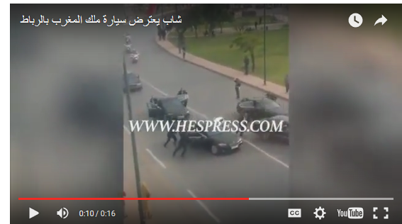 فيديو: شاهد ماذا حصل لرجل حاول اعتراض سيارة ملك المغرب بالرباط