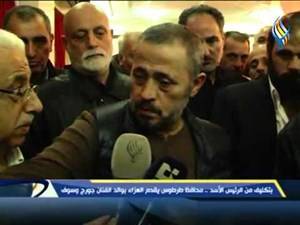 بالفيديو- ماذا قال ممثل الرئيس الأسد لجورج وسوف في عزاء والده