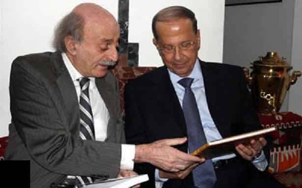 جنبلاط ارسل الى عون ان مشكلة انتخابه عند الحريري