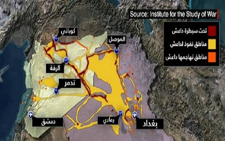 المناطق التي خسرها داعش منذ 2015