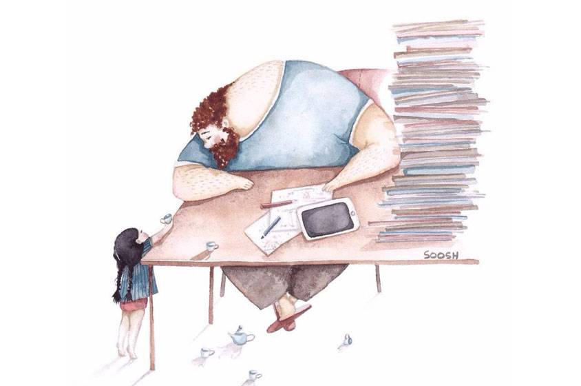 رسومات في حب الأب لابنته.. اكتبي شيئاً عن أبيك