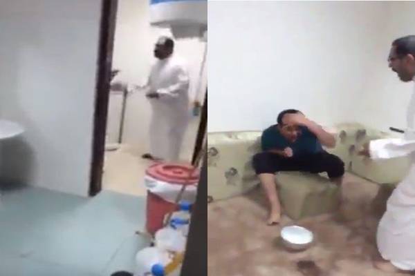 فيديو صادم لأب يعنّف ابنه بسبب التدخين !