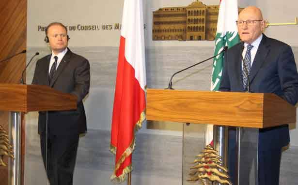 رئيس وزراء مالطا والوفد المرافق في زيارة رسميّة للبنان
سلام : لجعل البحر المتوسط بحيرة سلام بين دوله
موسكات : لتجديد التعاون وترك الأمر للقطاع الخاص