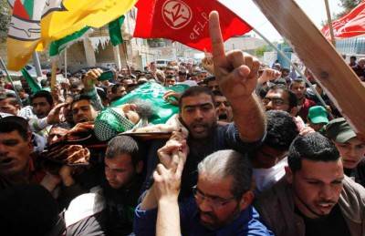 تشييع جثمان فلسطيني استشهد برصاص جيش الاحتلال جنوبي الضفة