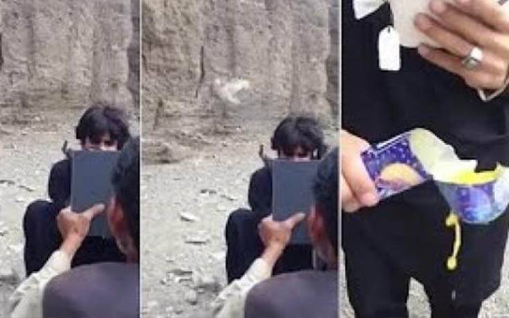 بالفيديو..باكستاني يطلق النار على هدف في المرآة