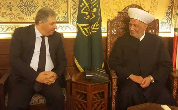 دريان استقبل سفير فلسطين
