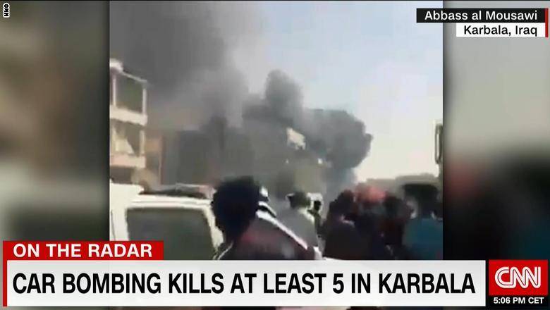 مصادر لـCNN: مقتل 5 وإصابة 11 في تفجير سيارة ملغمة وسط كربلاء العراقية.. وداعش يتبني الهجوم