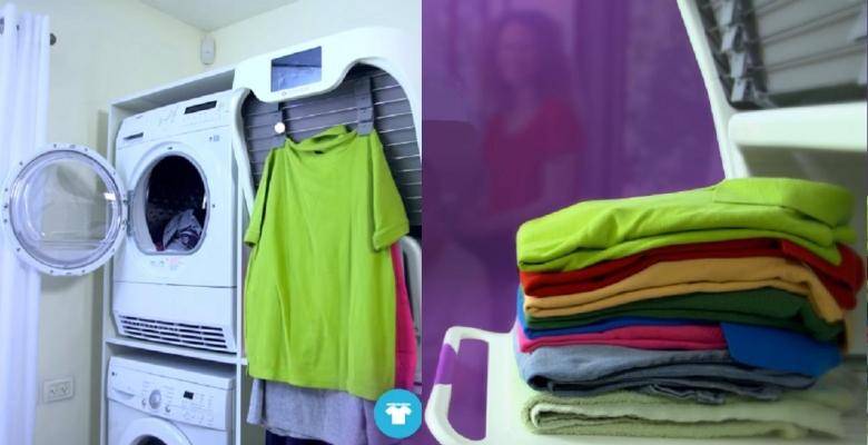 حلم أصبح حقيقة أخيراً ! آلة تجفف، تكوي وتطوي الثياب !