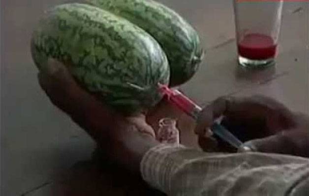 هذا الفيديو سيصدمكم، سيريكم كيف يتم حقن البطيخ بالسم لجعله أحلى مذاقاً ويريكم ماذا يفعلون بالبازيلا والبامية!