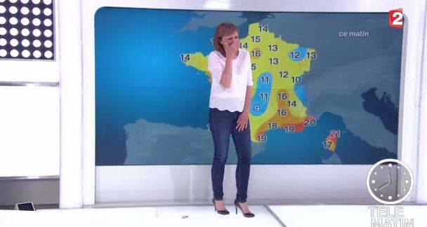 بالفيديو المروّع: مذيعة الطقس تتعرّض لموقف محرج جدا.. وزميلها يتدخّل!