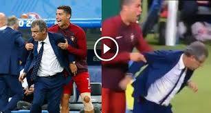 بالفيديو رونالدو يتصرف بطريقة غير لائقة بحق مدربه!!