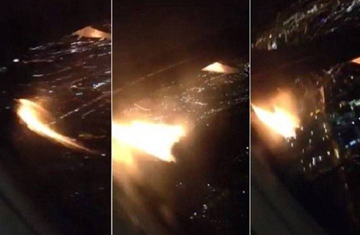 بالفيديو.. اشتعال طائرة أثناء تحليقها يرعب الركاب