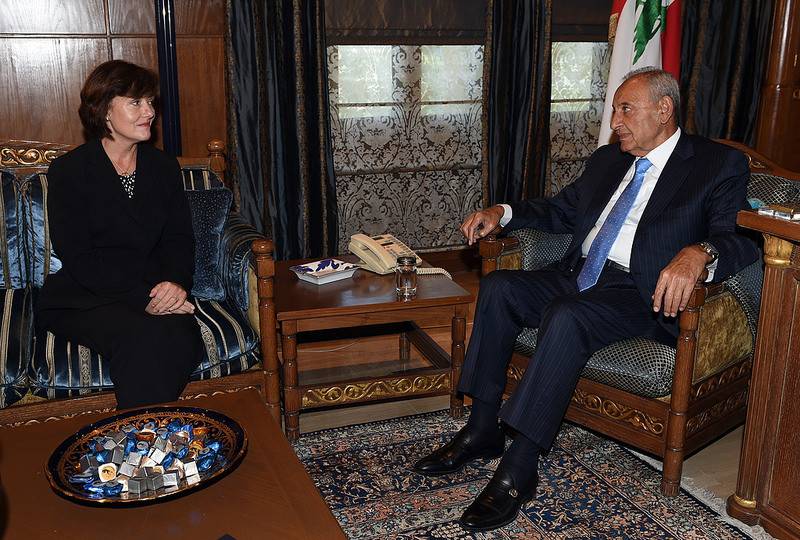 بري استقبل ريتشارد وعرض معها التطورات الراهنة
