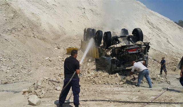 بالصور: إحترق داخل شاحنته في سبلين