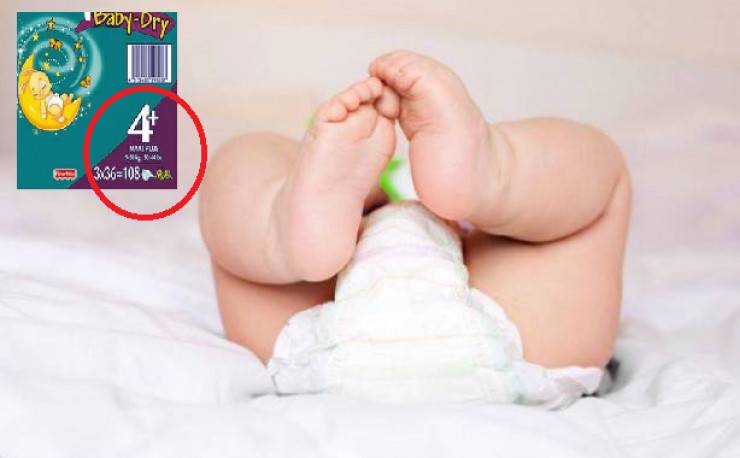 علامة + على علبة الحفاض لا علاقة لها بالوزن.. فماذا تعني؟