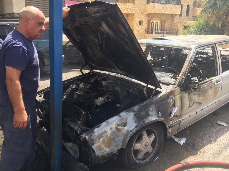 حريق سيارة في زحلة